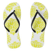 Lemon Elegant Damask Teenslippers (Voetbed)