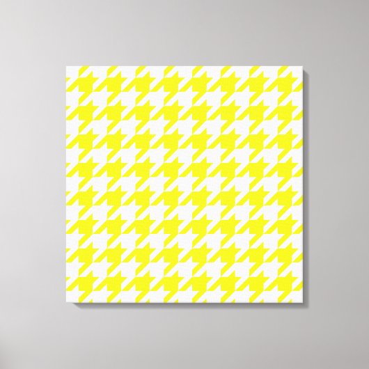 Lemon Elegant Houndstooth Canvas Afdruk (Voorkant)