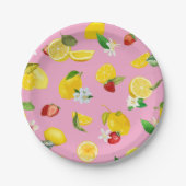 Lemon en aardbei 1 papieren bordje (Voorkant)