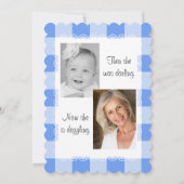 Lemon en Blue Gingham 50ste verjaardag Kaart (Achterkant)