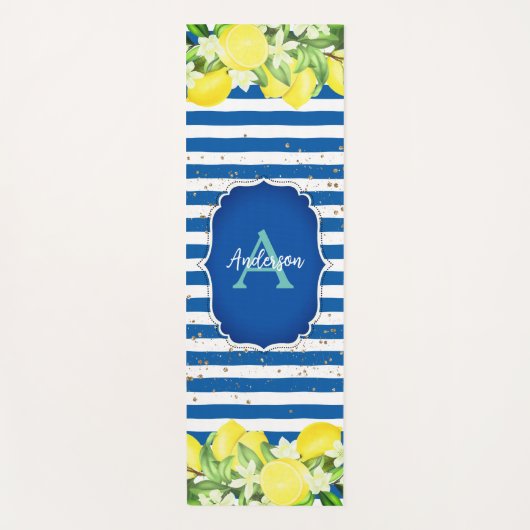 Lemon en Blue Monogram Exercise Mat (Voorkant)