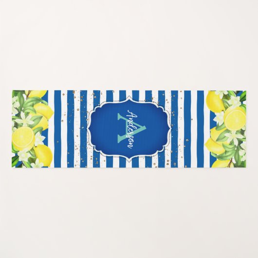 Lemon en Blue Monogram Exercise Mat (Voorkant (horizontaal))
