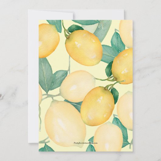 Lemon en Greenery Baby Shower-uitnodigingen (Achterkant)