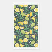 Lemon en Limes Vruchtpatroon in groen en geel Servet (Voorkant)