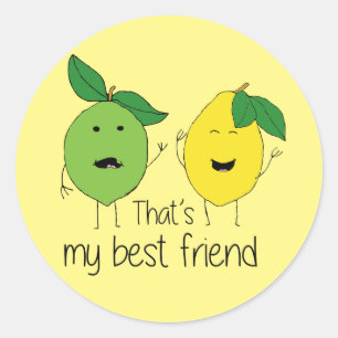 Lemon en Limoen Best Friends BFF Ronde Sticker