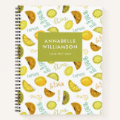 Lemon en Limoen Citrus Fruit Pattern Notitieboek (Voorkant)
