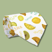 Lemon en Limoen Citrus Fruit Pattern Stropdas