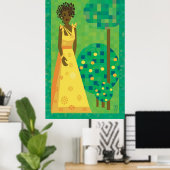 Lemon en limoen - meisje in een tuin poster (Thuiskantoor)