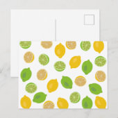 Lemon en Limoen Patroon Briefkaart (Voorkant / Achterkant)
