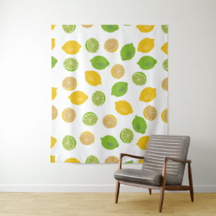Lemon en Limoen Patroon Wandkleed