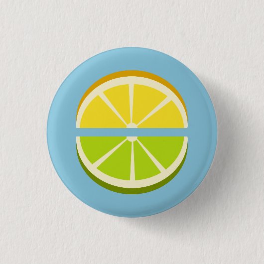 Lemon en Limoen Ronde Button 3,2 Cm (Voorkant)