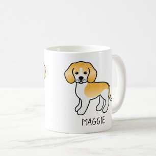 Lemon En Witte Beagle Cartoonhond & Aangepaste Tek Koffiemok