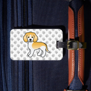 Lemon En Witte Beagle Schattige Cartoon Hond & Tek Bagagelabel
