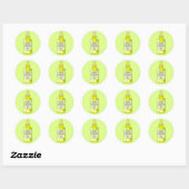 Lemon Essential Oil Bottle Drawing Ronde Sticker (Vel)