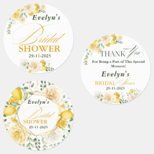 Lemon Eucalyptus Roze Bruidsdouche Labels