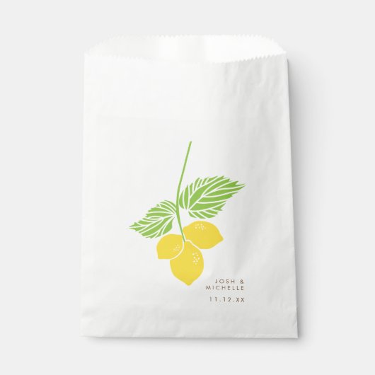 Lemon Favor Bag, bruiloft, douchebeugel Bedankzakje (Voorkant)