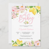 Lemon Floral Baby Shower Invitation (Devant)