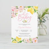 Lemon Floral Baby Shower Invitation (Debout devant)