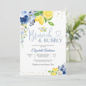 Lemon Floral Bridal Shower Invitation (Debout devant)