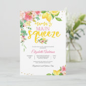 Lemon Floral Bridal Shower Invitation (Debout devant)