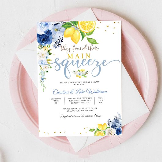 Lemon Floral Bridal Shower Invitation