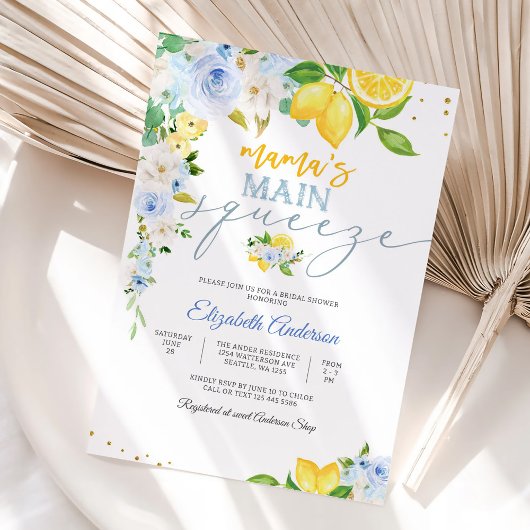 Lemon Floral Bridal Shower Invitation