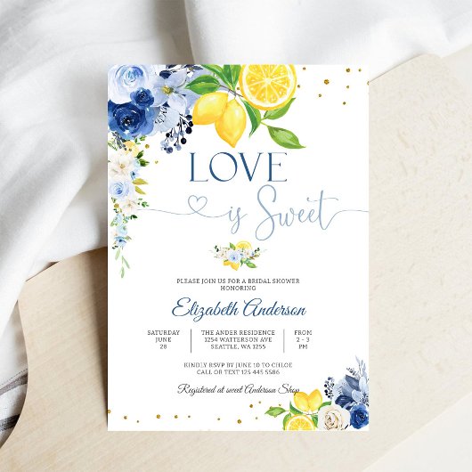 Lemon Floral Bridal Shower Invitation