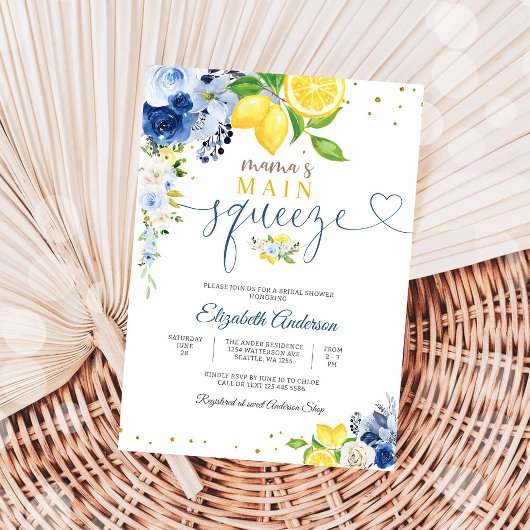 Lemon Floral Bridal Shower Invitation