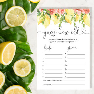 Lemon Floral Hoe oud waren ze bruid douche spel