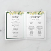 Lemon Floral Monogram Emerald Green Wedding Folded Programma (Binnen)