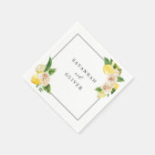 Lemon Floral Name Servet (Hoek)