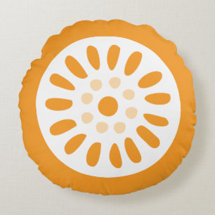 Lemon Floral Rond Kussen