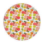 Lemon  Floral white daisy Pattern  Snijplank (Voorkant)