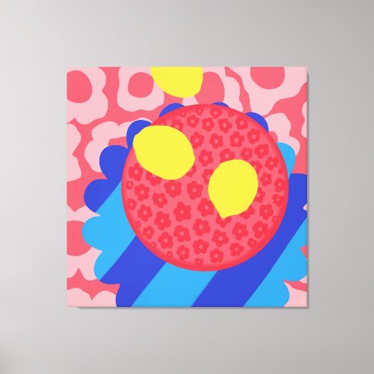 Lemon Flower Bord Canvas Afdruk (Voorkant)