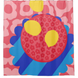 Lemon Flower Bord Douchegordijn