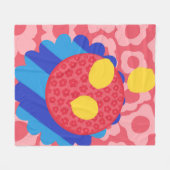 Lemon Flower Bord Fleece Deken (Voorkant (Horizontaal))