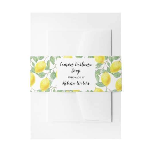 Lemon Foliage Artisanal Soap Band Wrap | Verpakkin Uitnodigingen Wikkel (Voorkant Voorbeeld)