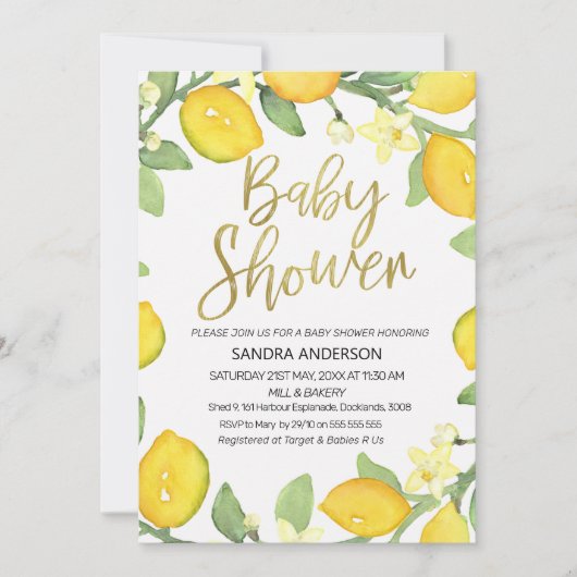 Lemon foliage met uitnodiging tot het indienen van (Voorkant)