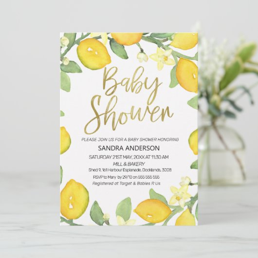 Lemon foliage met uitnodiging tot het indienen van (Staand voorkant)