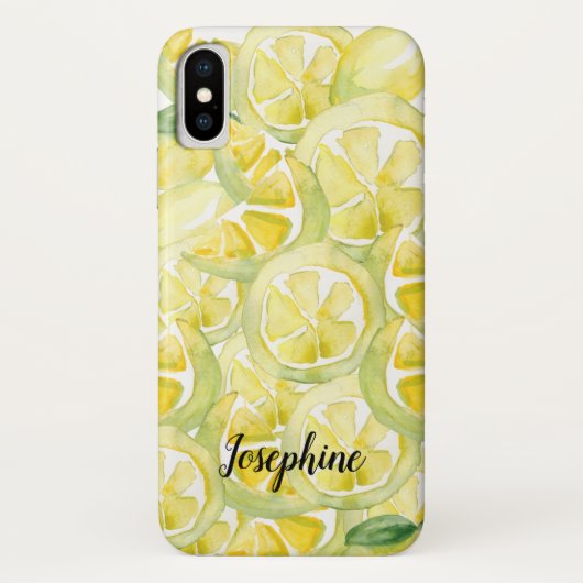 Lemon Fresh: Gepersonaliseerde Waterverf Lemons Te Case-Mate iPhone Case (Achterkant)