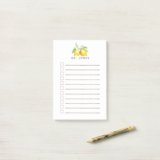 Lemon Fresh Personalized to do Post-it® Notes (Op bureau)