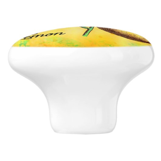 Lemon Fruit Flowers verlaat botanisch Keramische Knop (Zijkant)