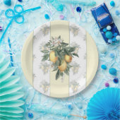 Lemon Fruit | Geel en wit gestreept Papieren Bordje (Feest)