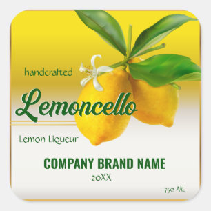 Lemon Fruit Lemoncello Vierkante Sticker