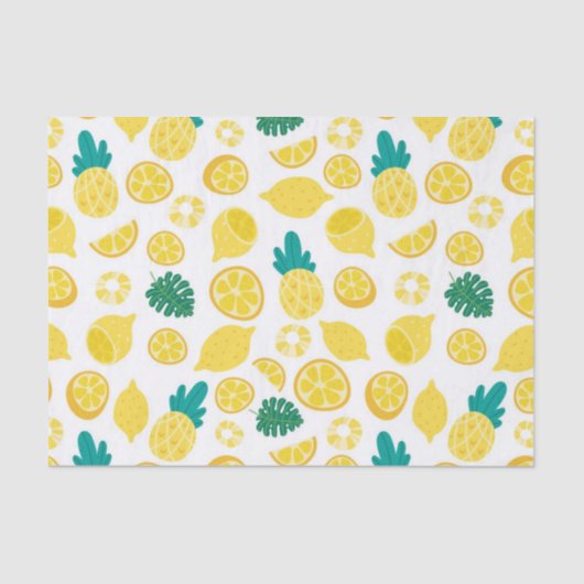Lemon Fruit Pattern Decoupage Tissue Paper Tissuepapier (Voorkant)