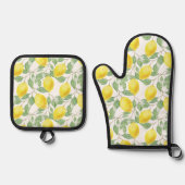 LEMON FRUIT PATTERN OVENWANT & PANNENLAP SET (Voorkant)