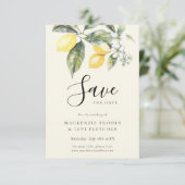 Lemon Garden Butter Yellow Wedding Save The Date (Staand voorkant)