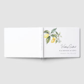 Lemon Garden Modern Waterverf bruiloft gastenboek (Volledig)