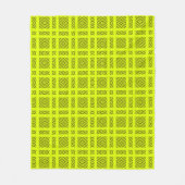 Lemon geel geometrisch patroon fleece deken (Voorkant)