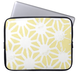 Lemon geel geometrisch patroon laptop sleeve